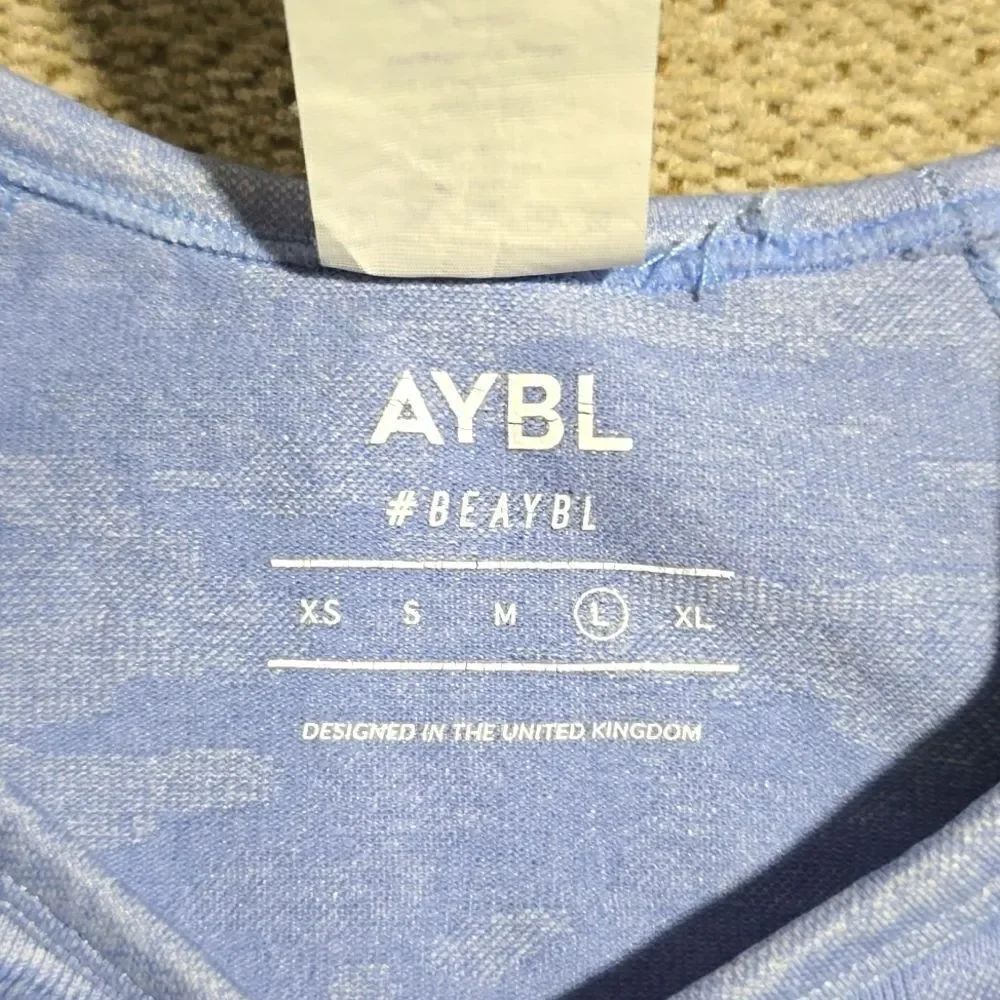 AYBL Empower Blue Camo Seamless Long Sleeve Crop Top - Size Large - Picture 4 of 13